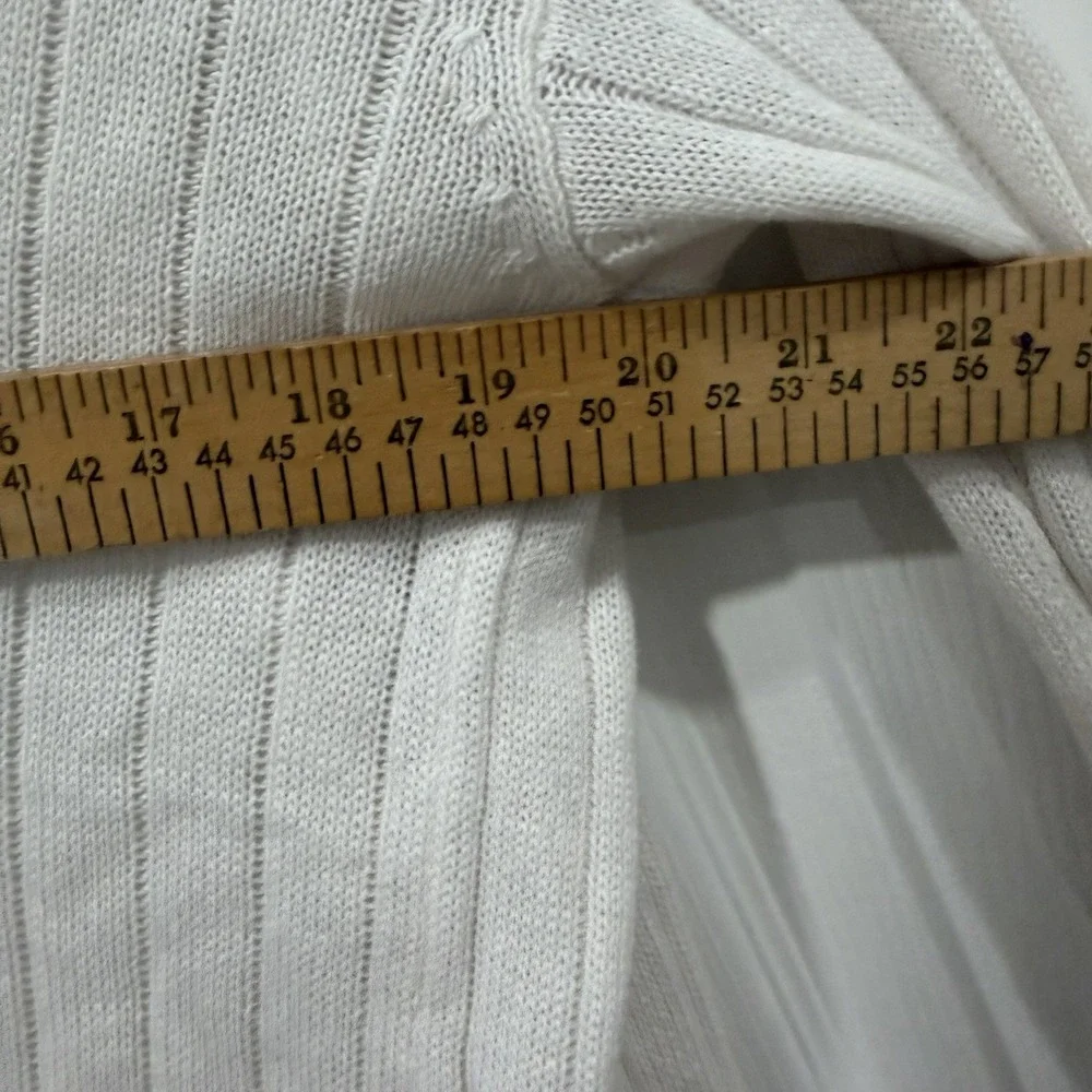 Free People White Ribbed Knit Duster Cardigan Long Sleeve Open Front‎ XS